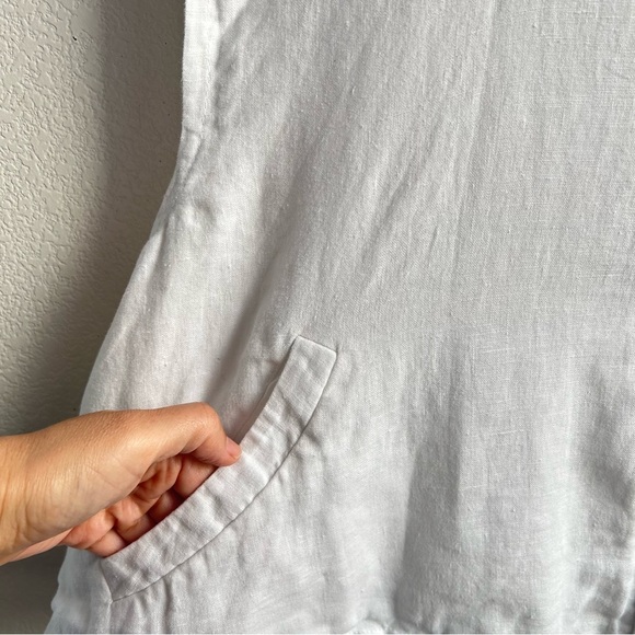 Cami NYC | White Linen Hooded Vest - Picture 4 of 9